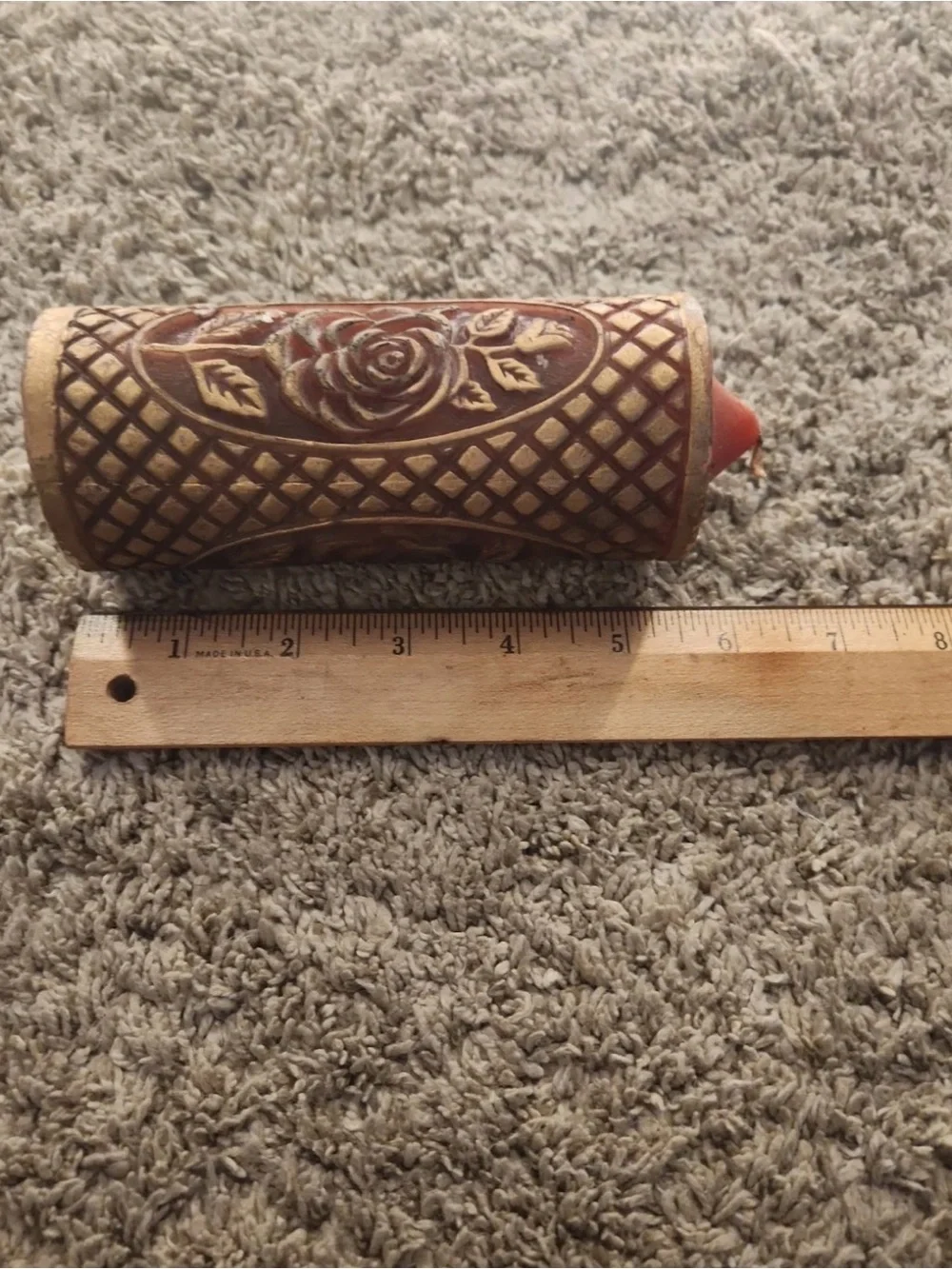 Decorative Rose-Embossed Home Accent - Brown